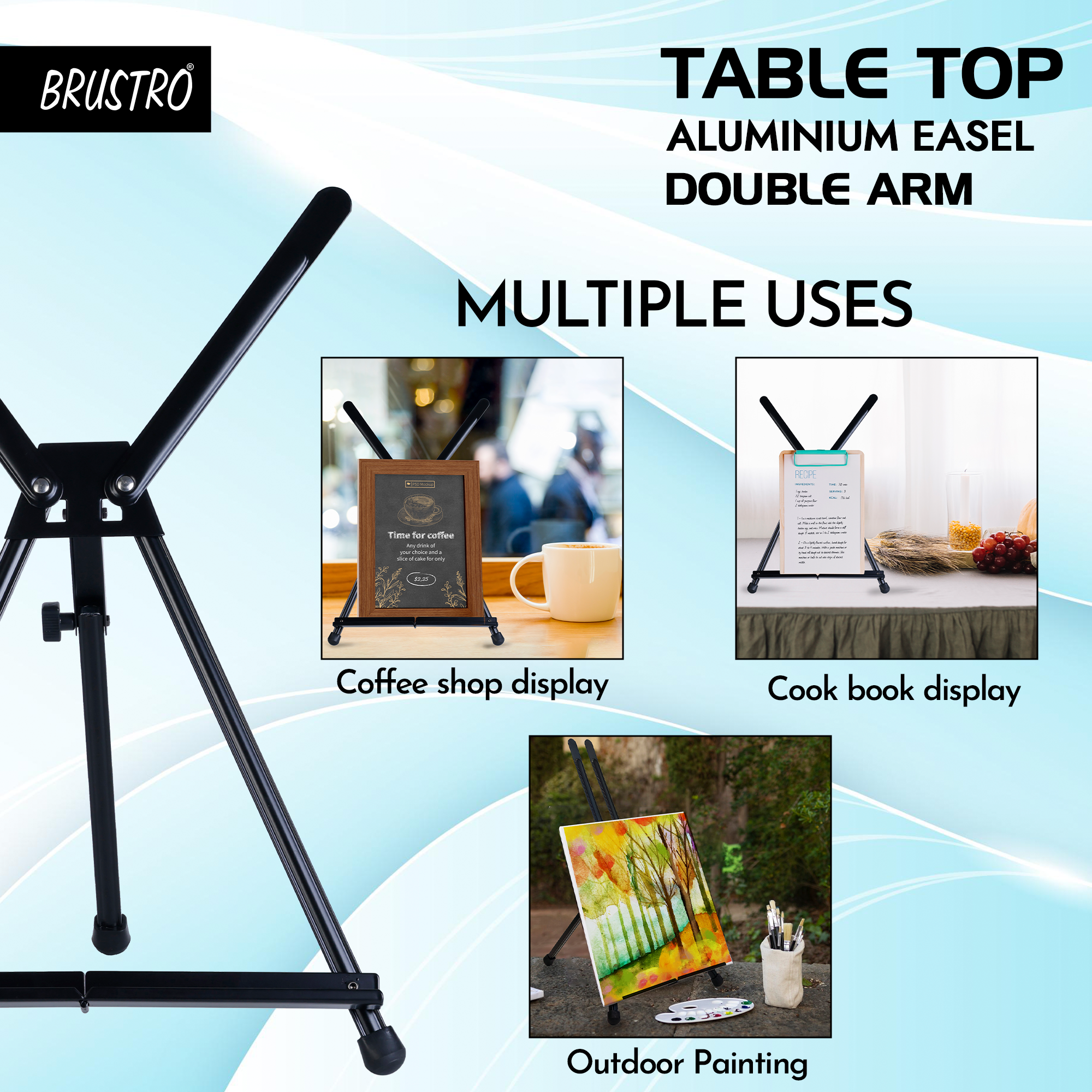 Brustro Aluminum Tabletop Double-Arm Easel – 24 Inch