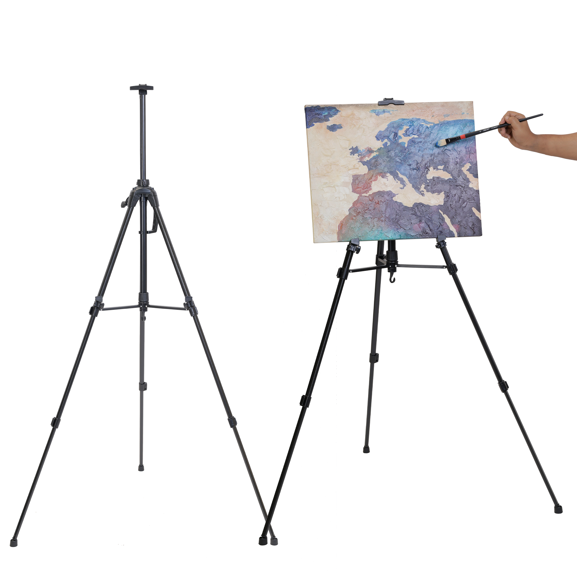 Brustro Pro Art Tripod Metal Folding Easel – Black, 30 Inch