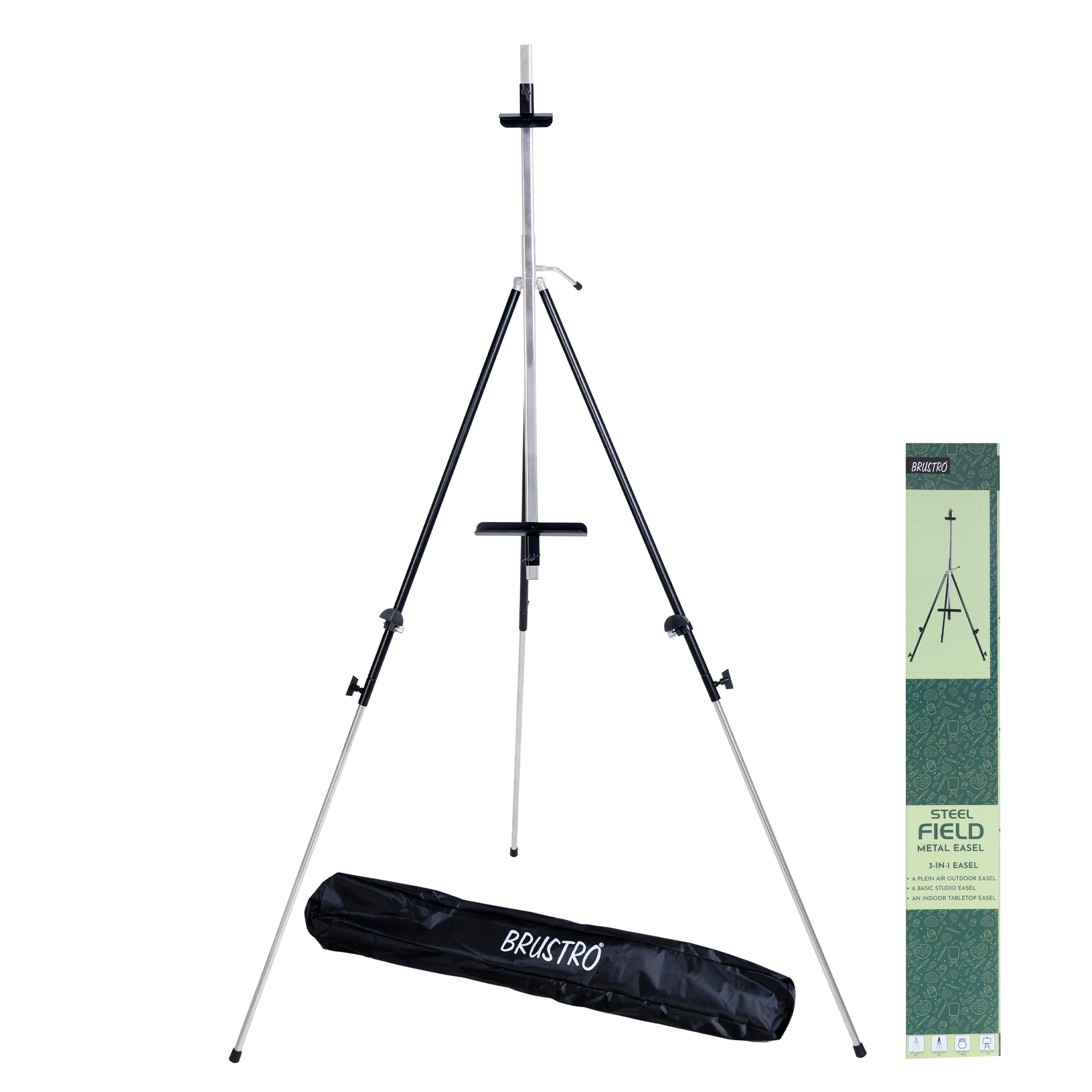 Brustro Watercolour Tripod Steel Field Easel – Black