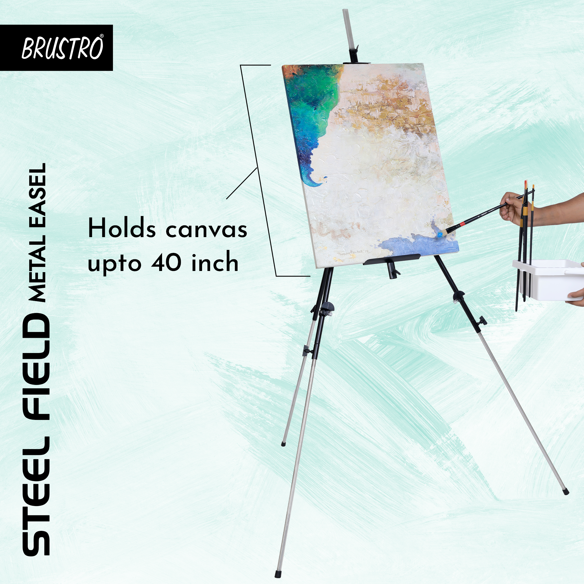 Brustro Watercolour Tripod Steel Field Easel – Black