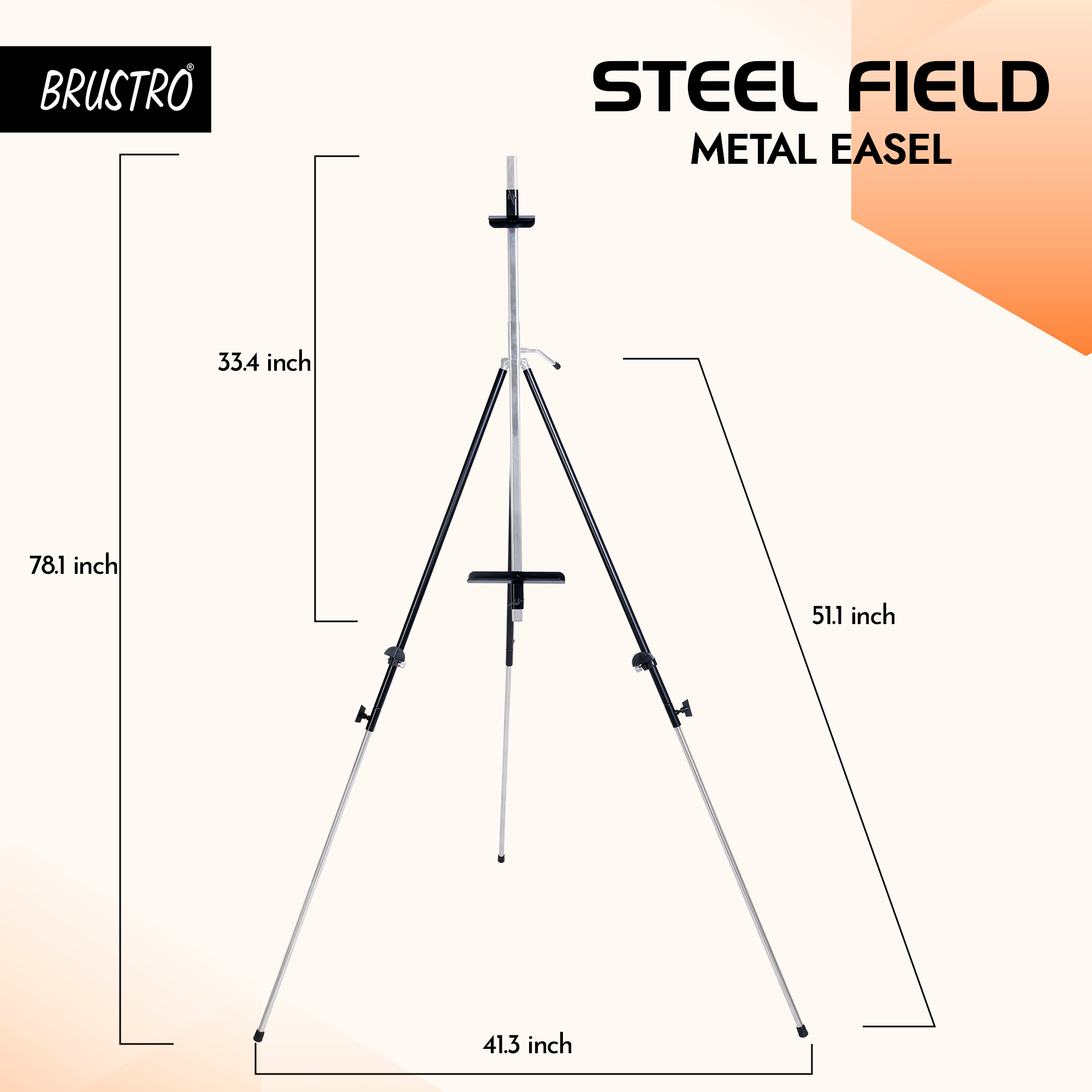 Brustro Watercolour Tripod Steel Field Easel – Black