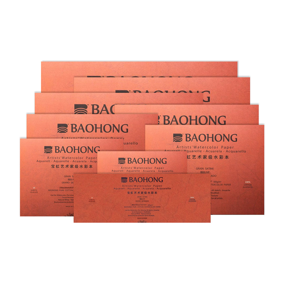 Baohong Artist Hot Pressed Watercolour Block 300gsm 20 Sheets