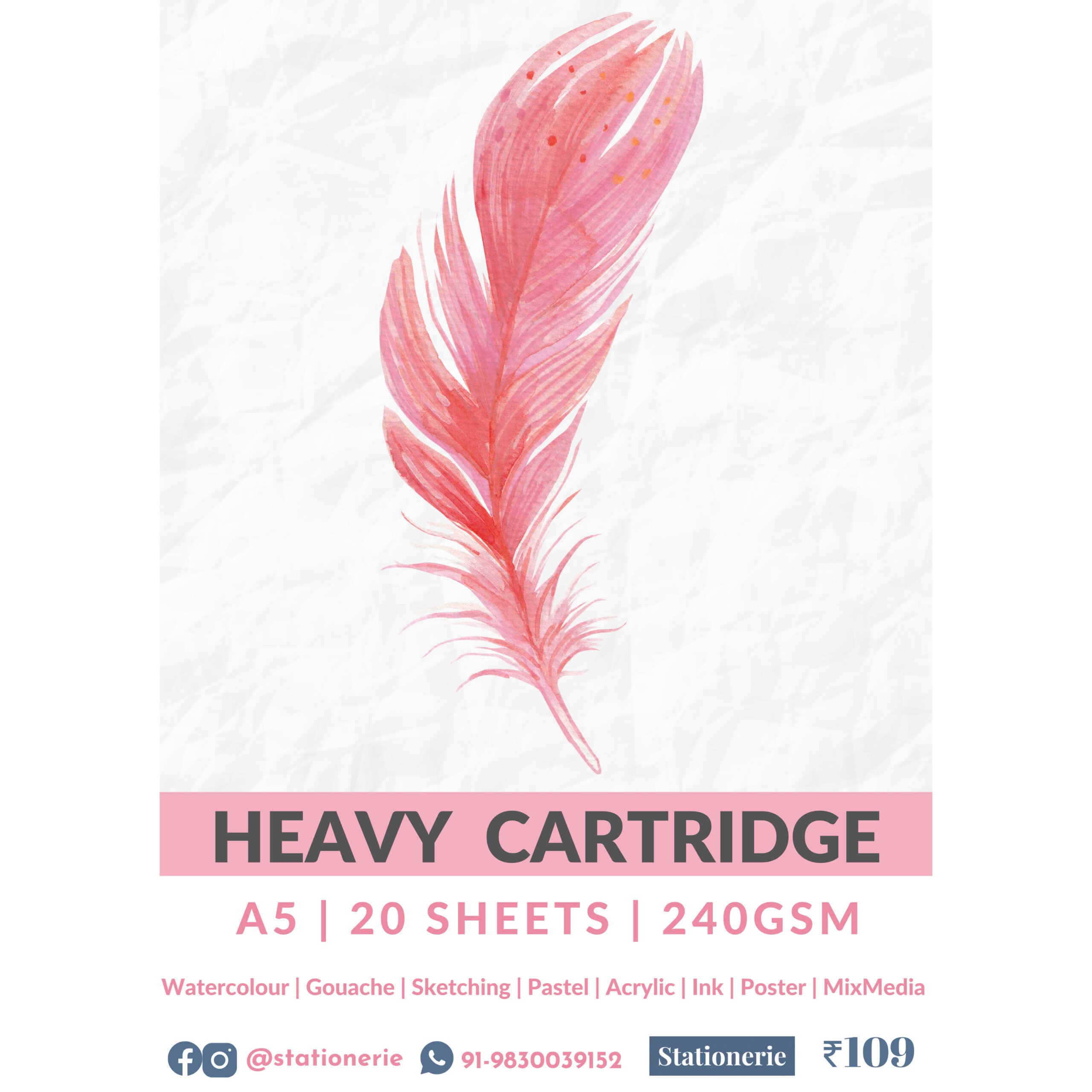 Stationerie Heavy Cartridge A5 240gsm 20 Sheets