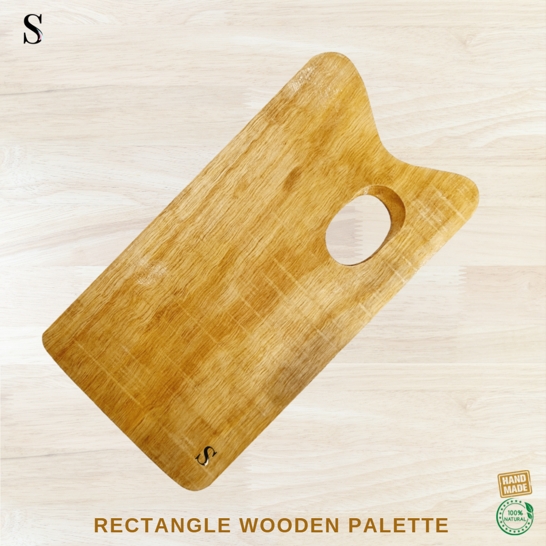 Stationerie Rectangle Wooden Palette Large 35x20cm