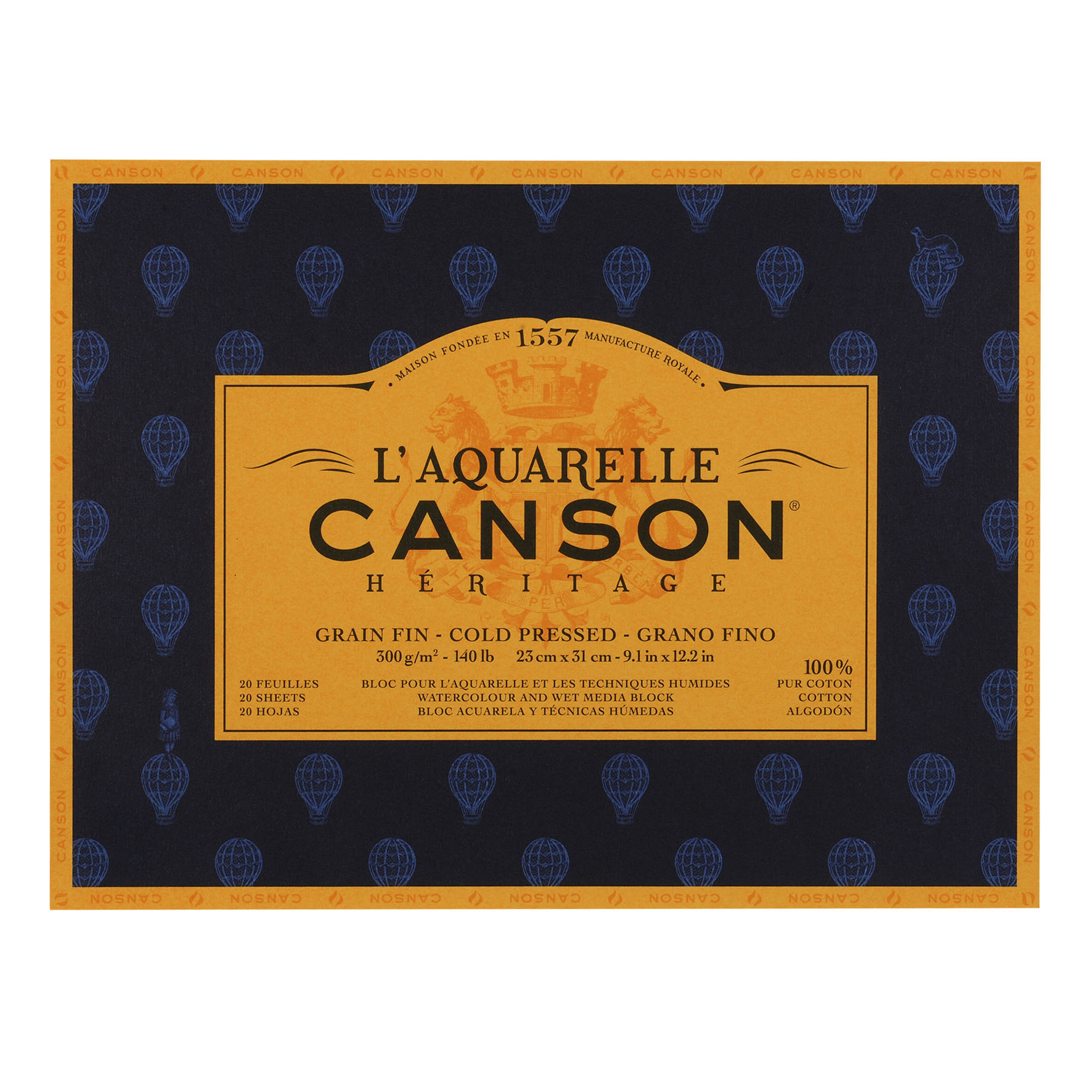 Canson Heritage Pads glued glued on short side Cold pressed 26x36cm
