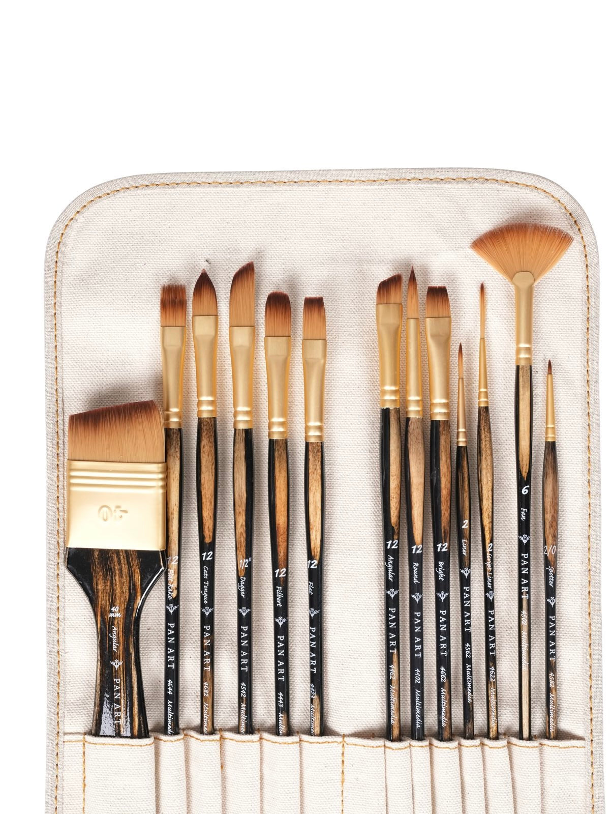 PANART 13 BRUSH SET WITH ROLL UP CASE