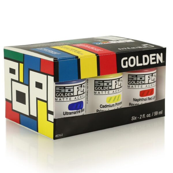 Golden SoFlat Matte Acrylic Paint – Pop Set 6 x 59ml Jars (#0974)