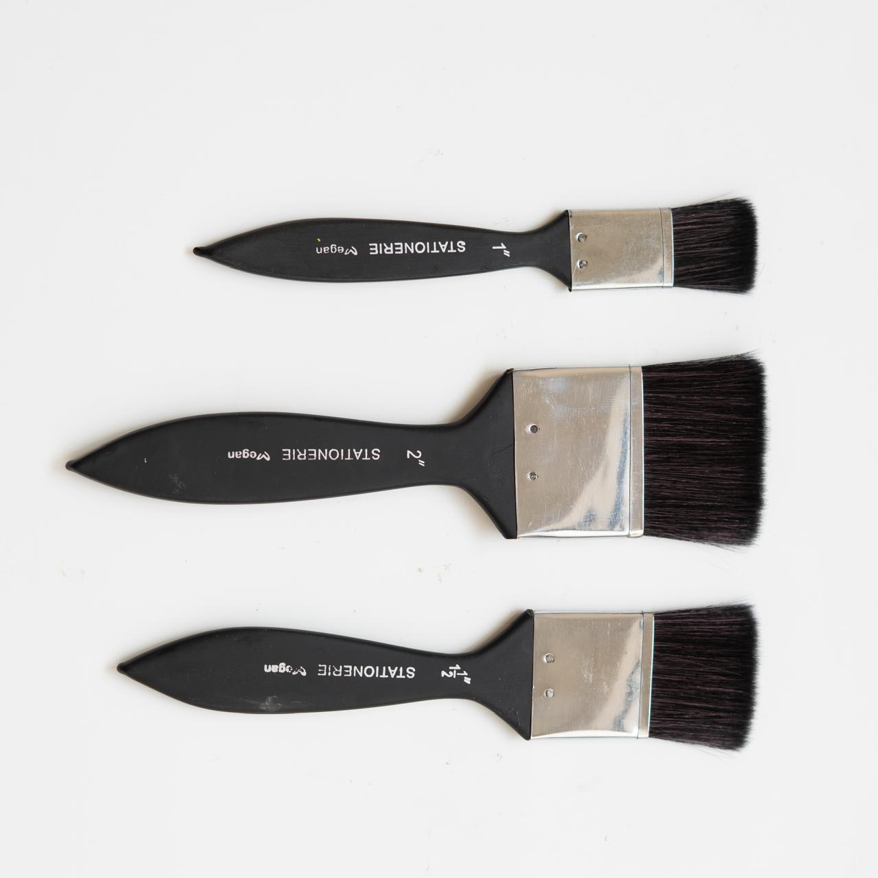 Stationerie Wash Inch Brush Set 3 Squirrel Synthetic