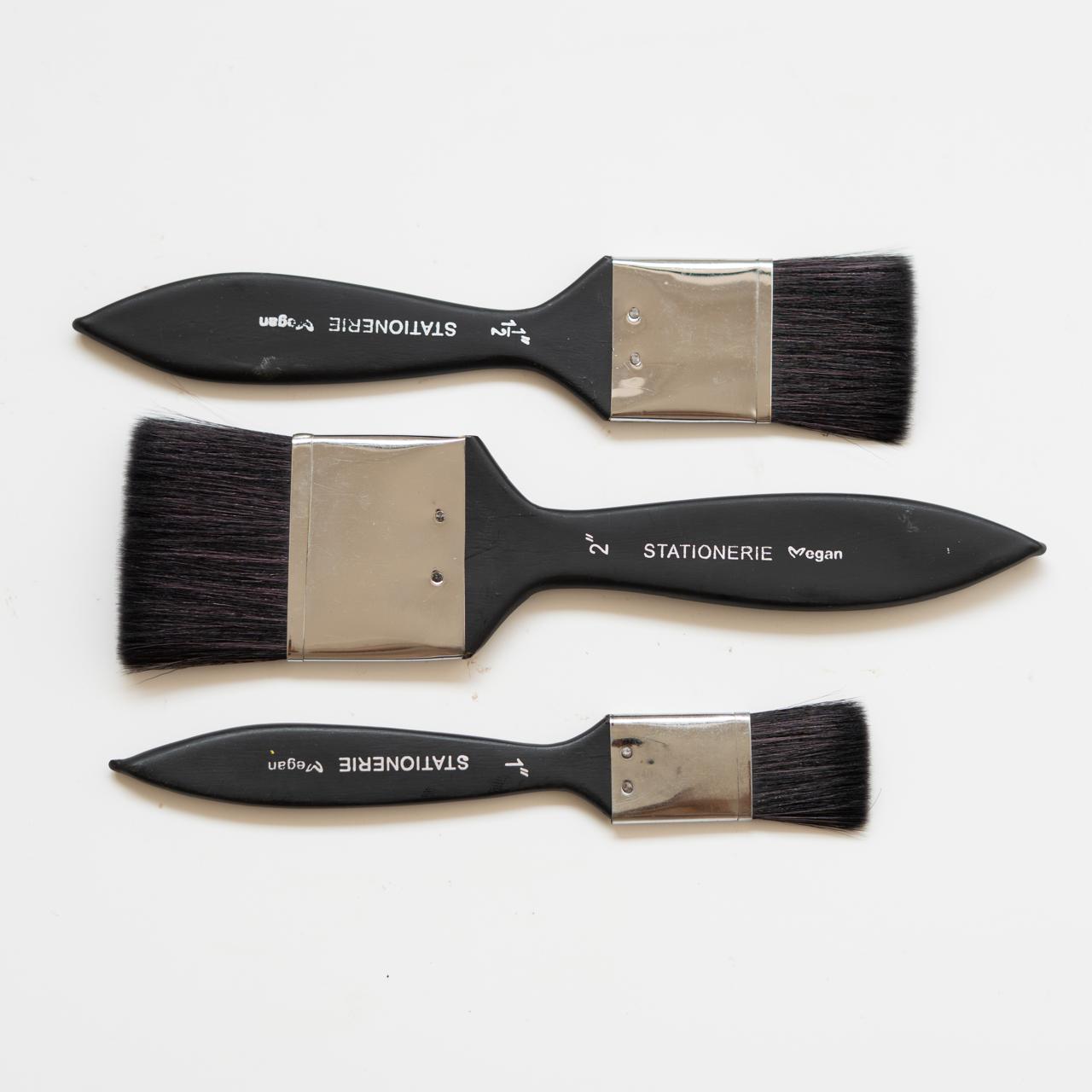 Stationerie Wash Inch Brush Set 3 Squirrel Synthetic