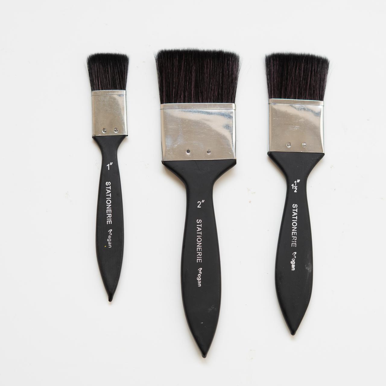 Stationerie Wash Inch Brush Set 3 Squirrel Synthetic