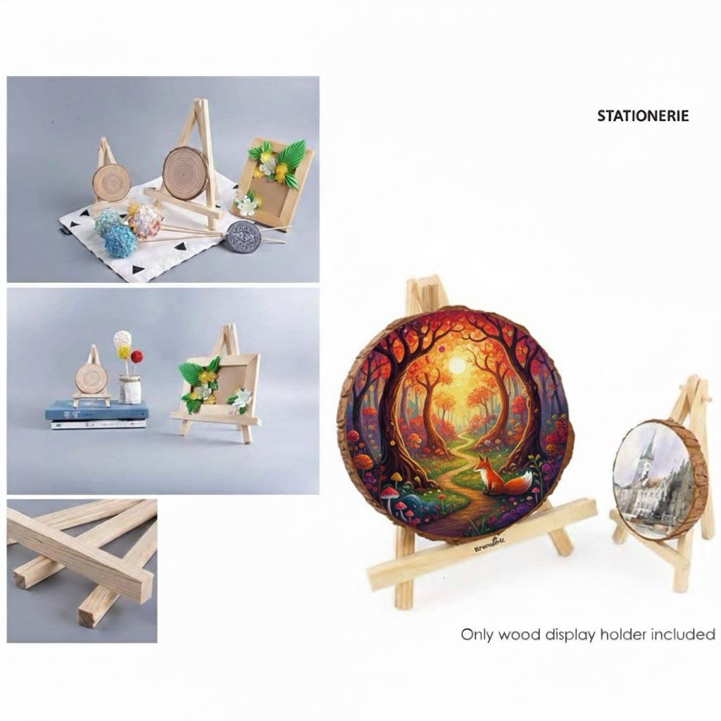 Stationerie Mini Wooden Display Easel – Set of 10