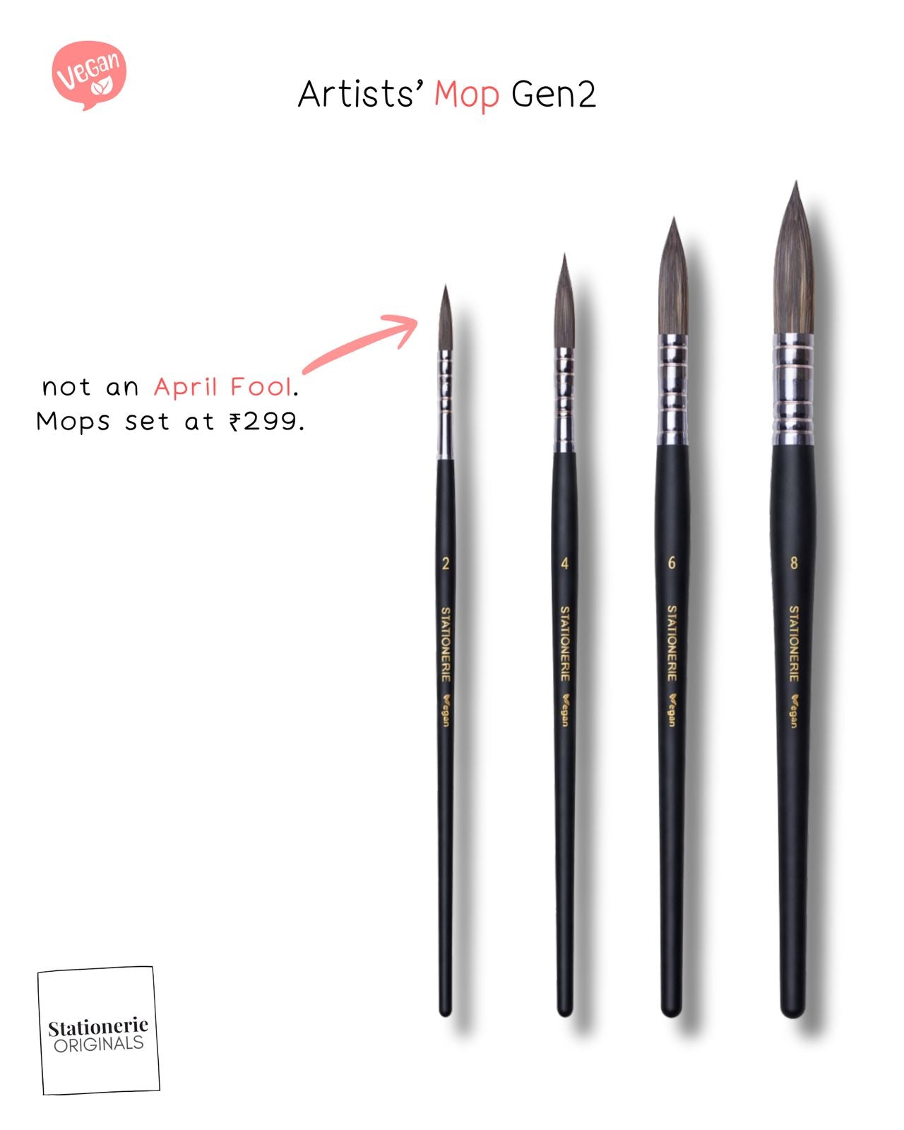 Stationerie Velour Studio Mop Set of 4 Mix Media Pre-order