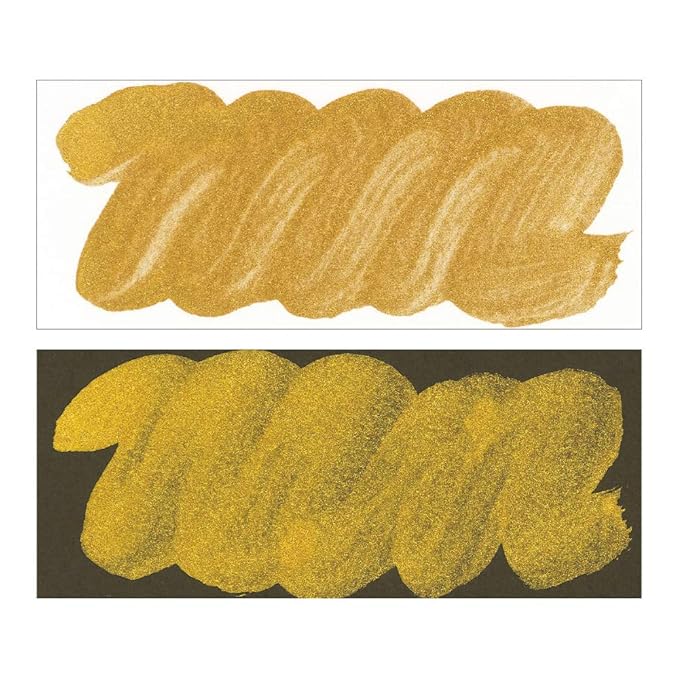 ZIG Gold MICA Ink 60ml - Metallic Ink for Illustration, Lettering, Drawing, Outlining on Bright & Dark Papers - Ideal for Beginners & Professionals