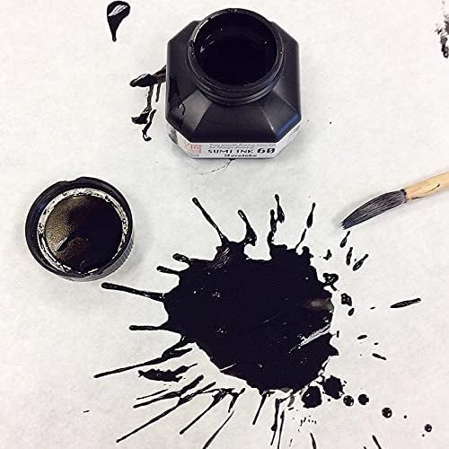ZIG KURETAKE Cartoonist SUMI Ink 60 ML Black for dip Pen Brush, Artist Ideal for Illustration Lettering Drawing Writing outlining on Bright and Dark Colored Papers AP-Certified, Made in Japan