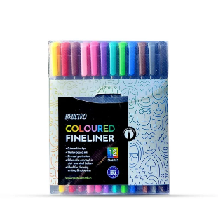 Brustro Coloured Fineliner Set of 12 with 0.4mm tips