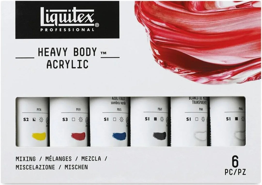 Liquitex Professional Heavy Body Acrylic Paint Set, Mixing 6x59ml