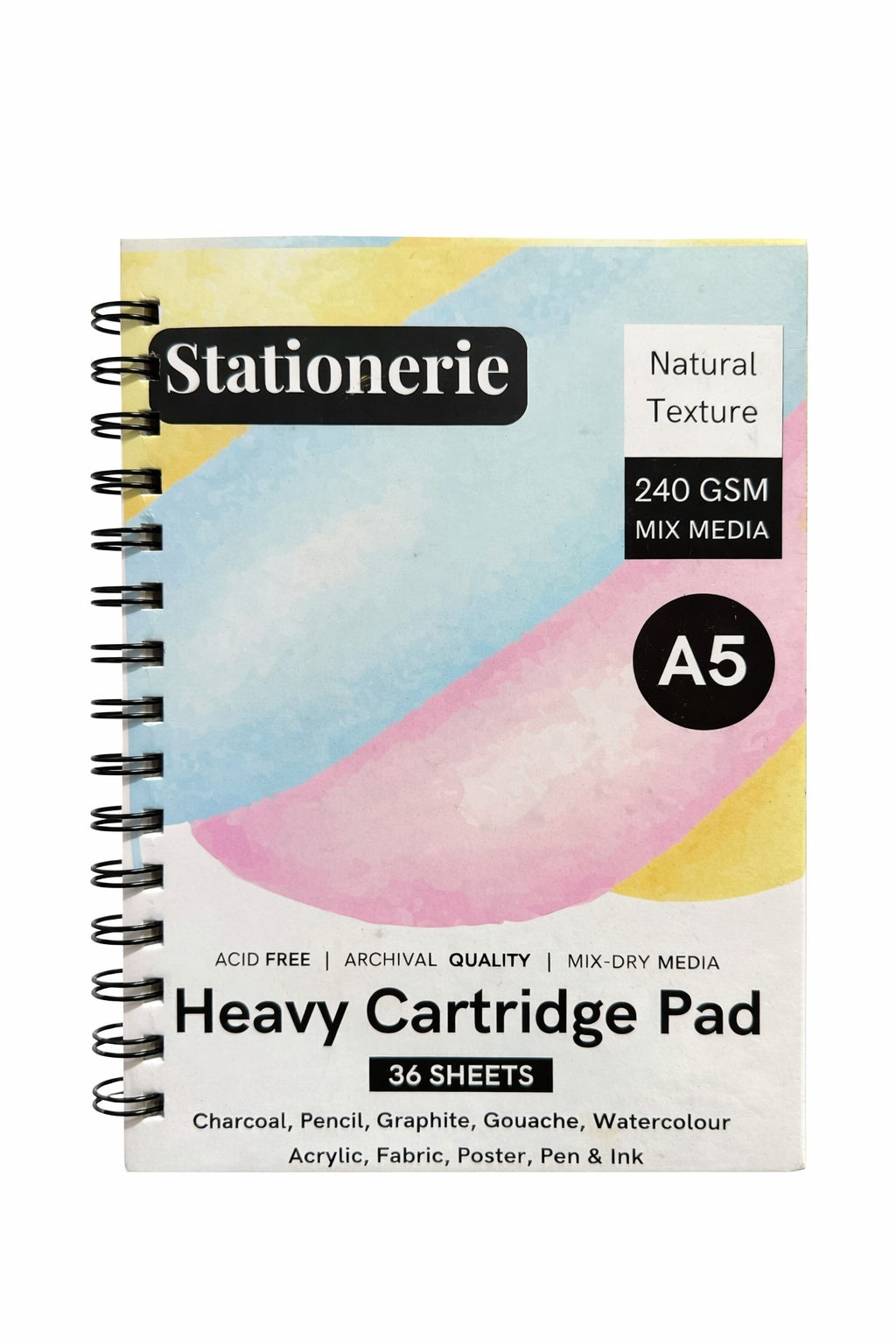 Stationerie Artists’ Heavy Cartridge A5 Pad 240gsm 36 Sheets
