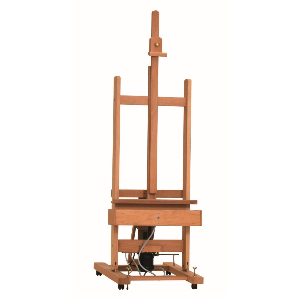 MABEF Beech Wood Oiled Electric Studio Easel - H Frame - with Pedal, Remote Control and 220V Motor (M-01O-220V-PRC)