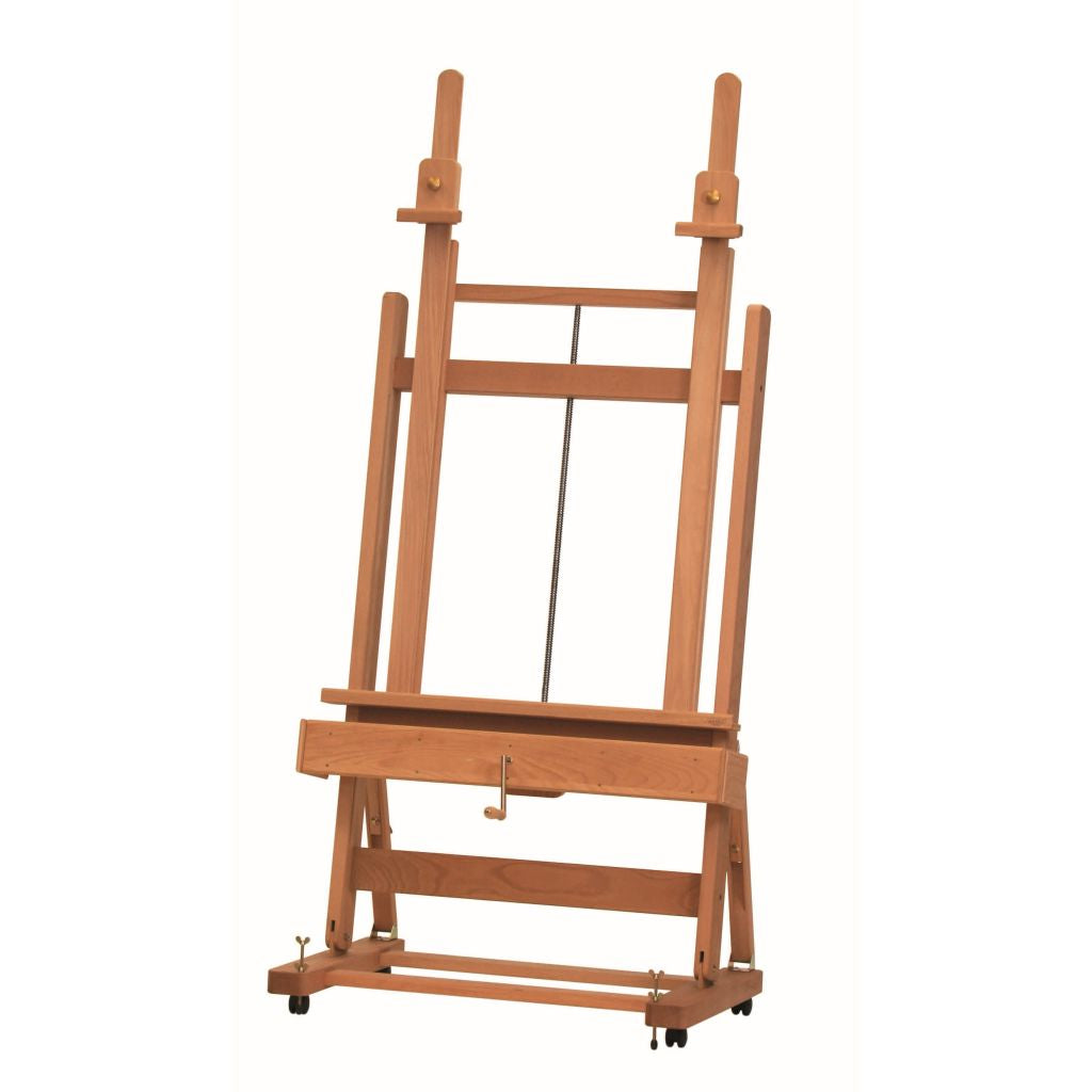 MABEF Beech Wood Double Mast (Pole) Studio Easel - H Frame - with Crank for Elevation (M-02-1)