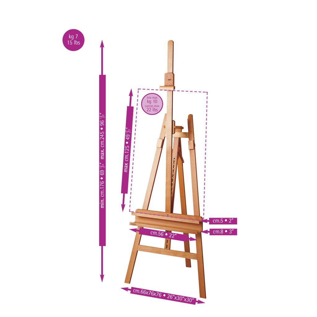 MABEF Beech Wood Inclinable Lyre Easel - A Frame (M-11)