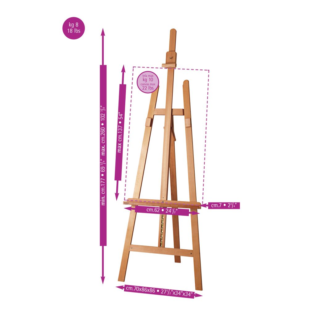 MABEF Beech Wood Big Lyre Easel - A Frame (M-12)