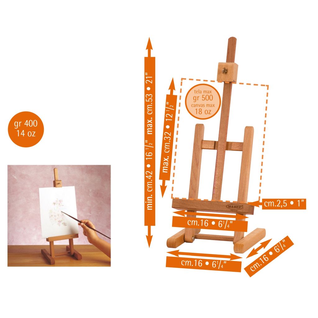 MABEF Beech Wood "Studio" Miniature Table Easel (M-16)