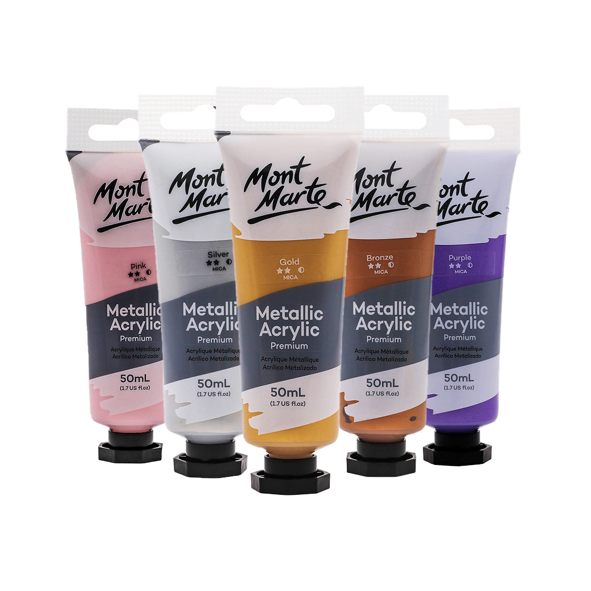 Monte Marte Metallic Acrylic Paint Premium 50ml (1.7 US fl.oz) Tube