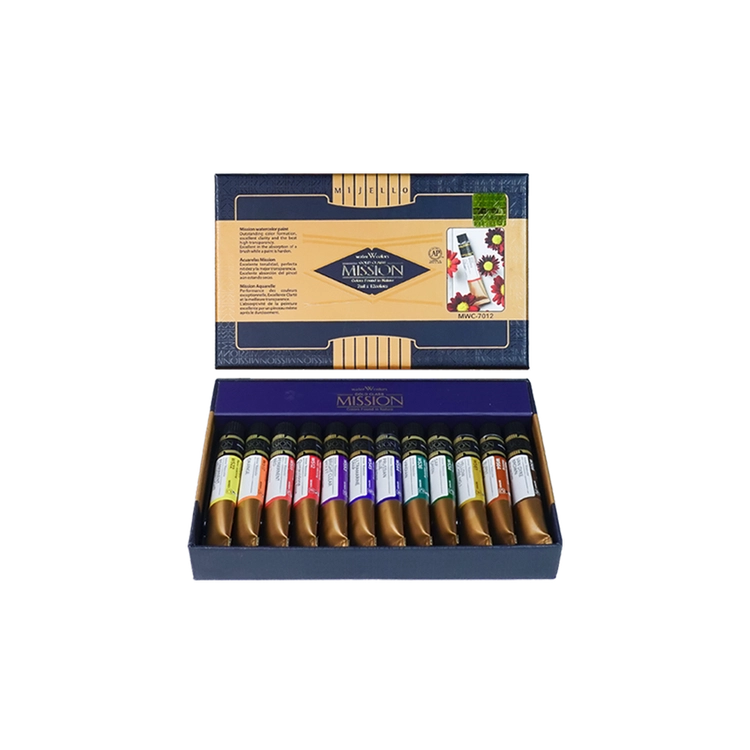 Mijello Mission Gold Watercolour Set of 12 x 7ml – MWC-7012