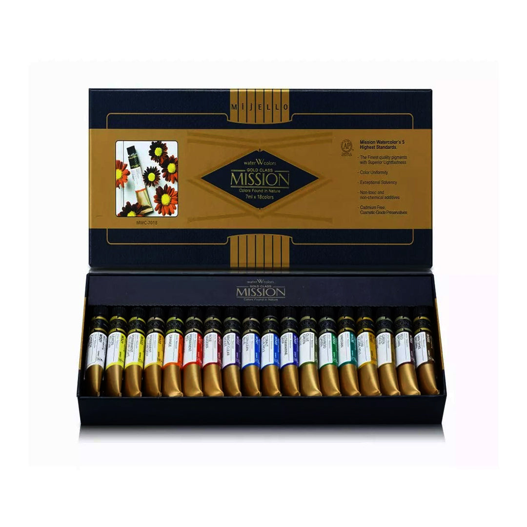 Mijello Mission Gold 18 x 7ml watercolour set MWC-7018