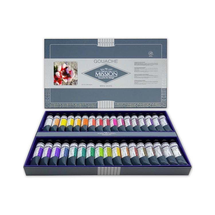 Mijello Mission Titanium 15ml 34Colors ( Gouache ) – MWG-1534G
