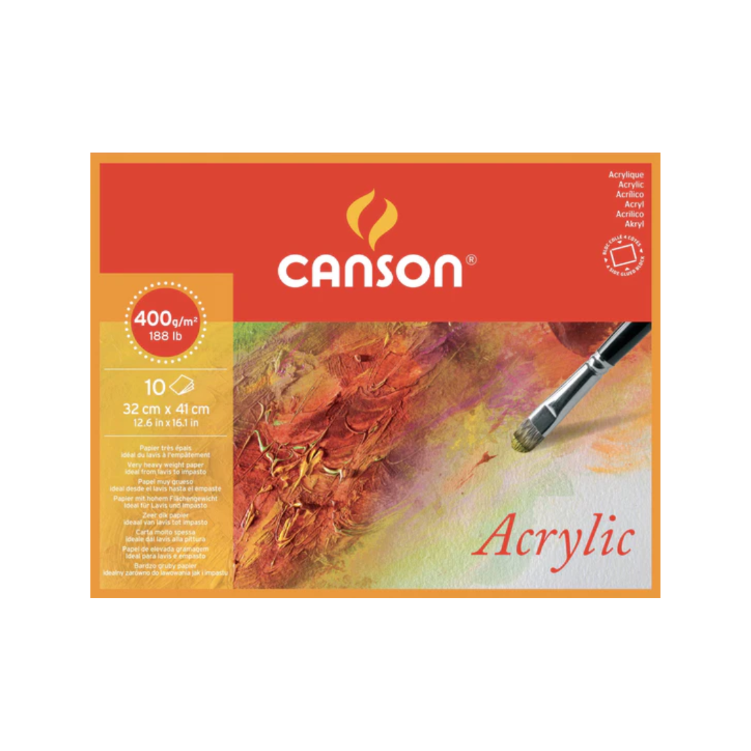 Canson Acrylic Pads Glued on Long side   Cold pressed 32x41cm