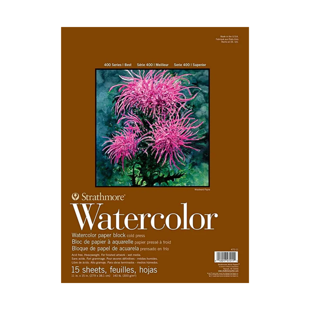 Strathmore 400 Series Artist Watercolor Pads | Cold Press Texture Acid Free Paper with Strong Surfaces Intermediate Grade Watercolour Paper | 300 GSM, 12 Sheets, 47.7 x 63.5 cm