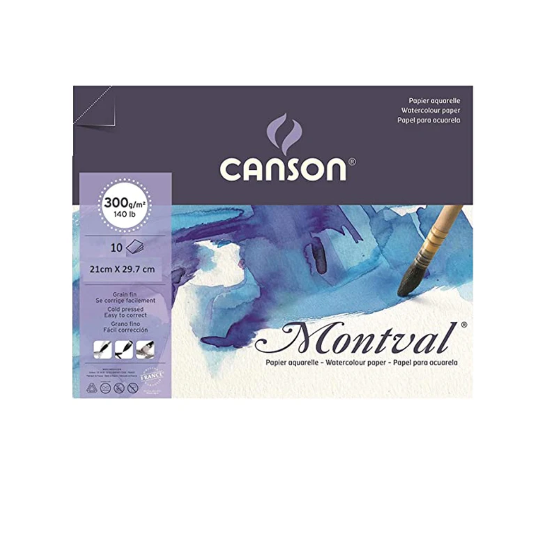 Canson Montval Watercolor Paper 300 GSM A4 9+3 Pack
