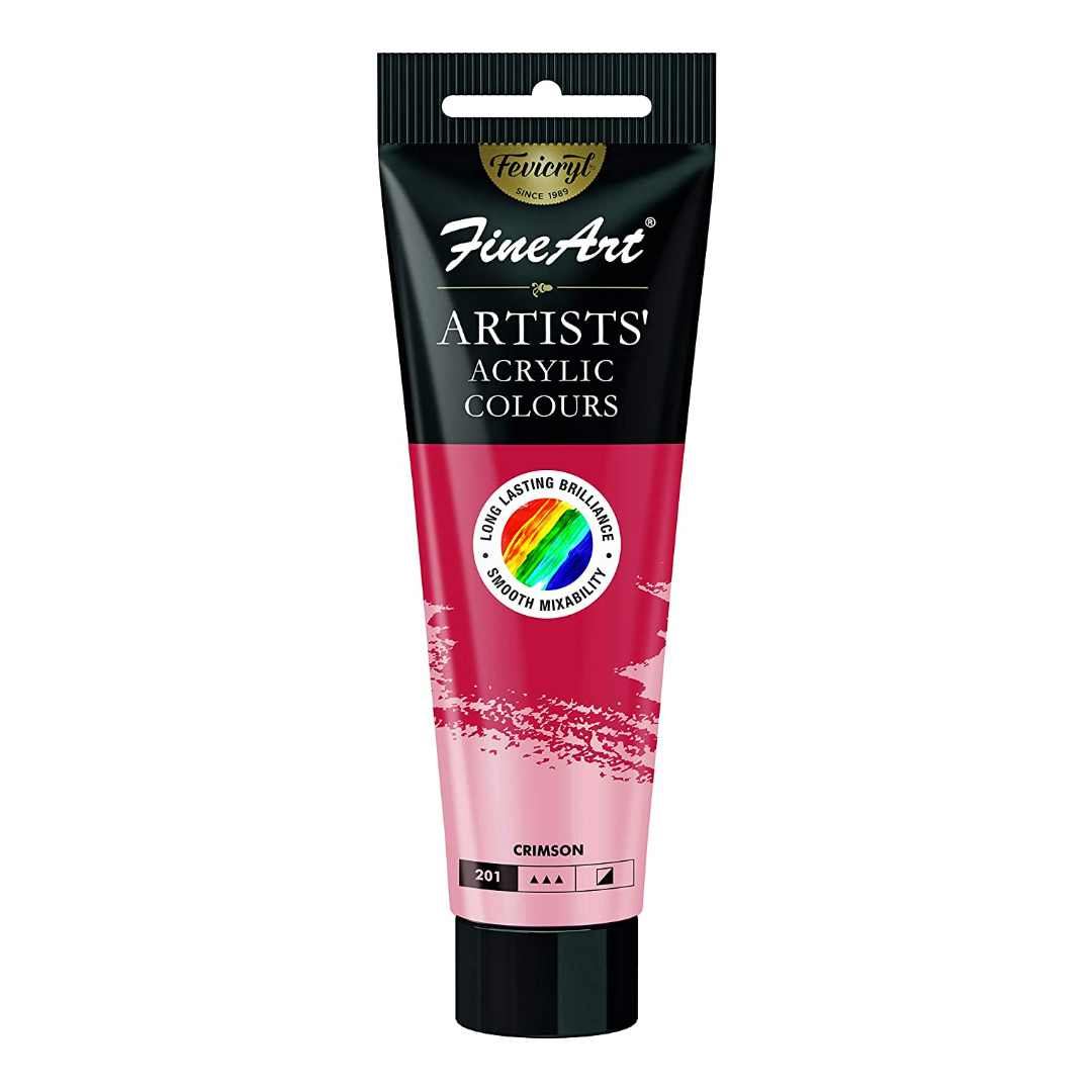 Fine Art Pidilite Fevicryl Acrylic Colour Tube 100ml Crimson
