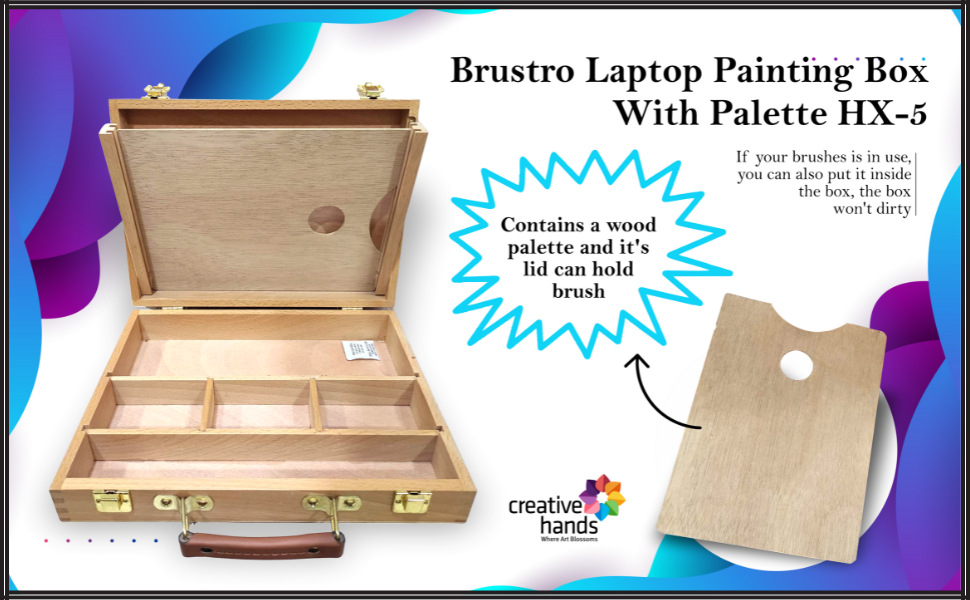Brustro Laptop Painting Box with Wooden Palette