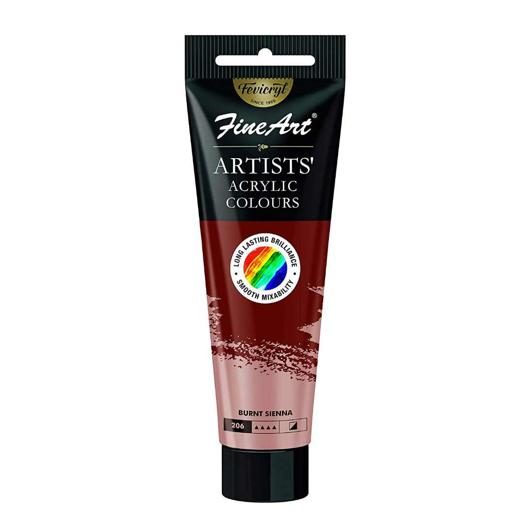 Fine Art Pidilite Fevicryl Acrylic Colour Tube 100ml Burnt Sienna