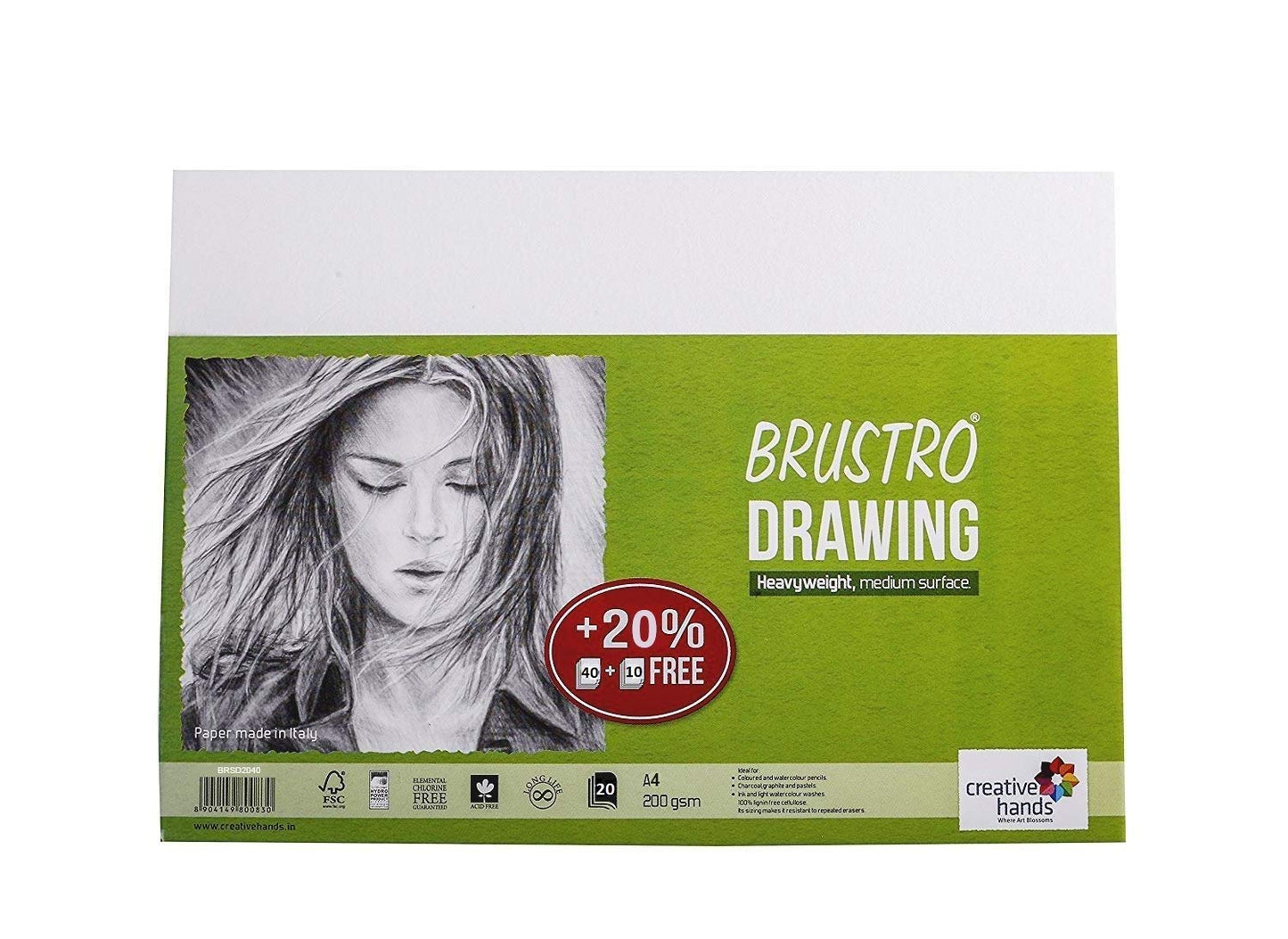 Brustro Sketching and Drawing Paper 200 GSM A4 pack front view