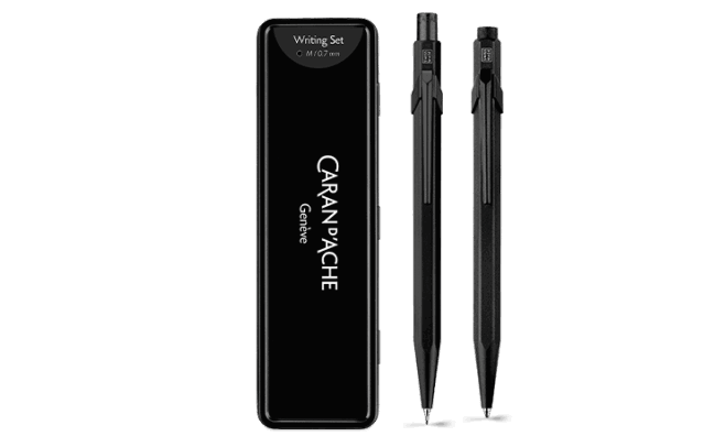 Caran d'Ache 849 Black Code ballpoint pen and mechanical pencil set