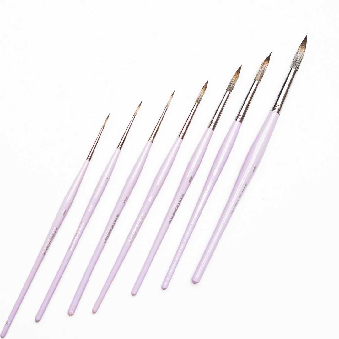Stationerie Signature Vegan Handmade Long Bristle Liner Set Of 4 Lavender Edition (2nd Gen)