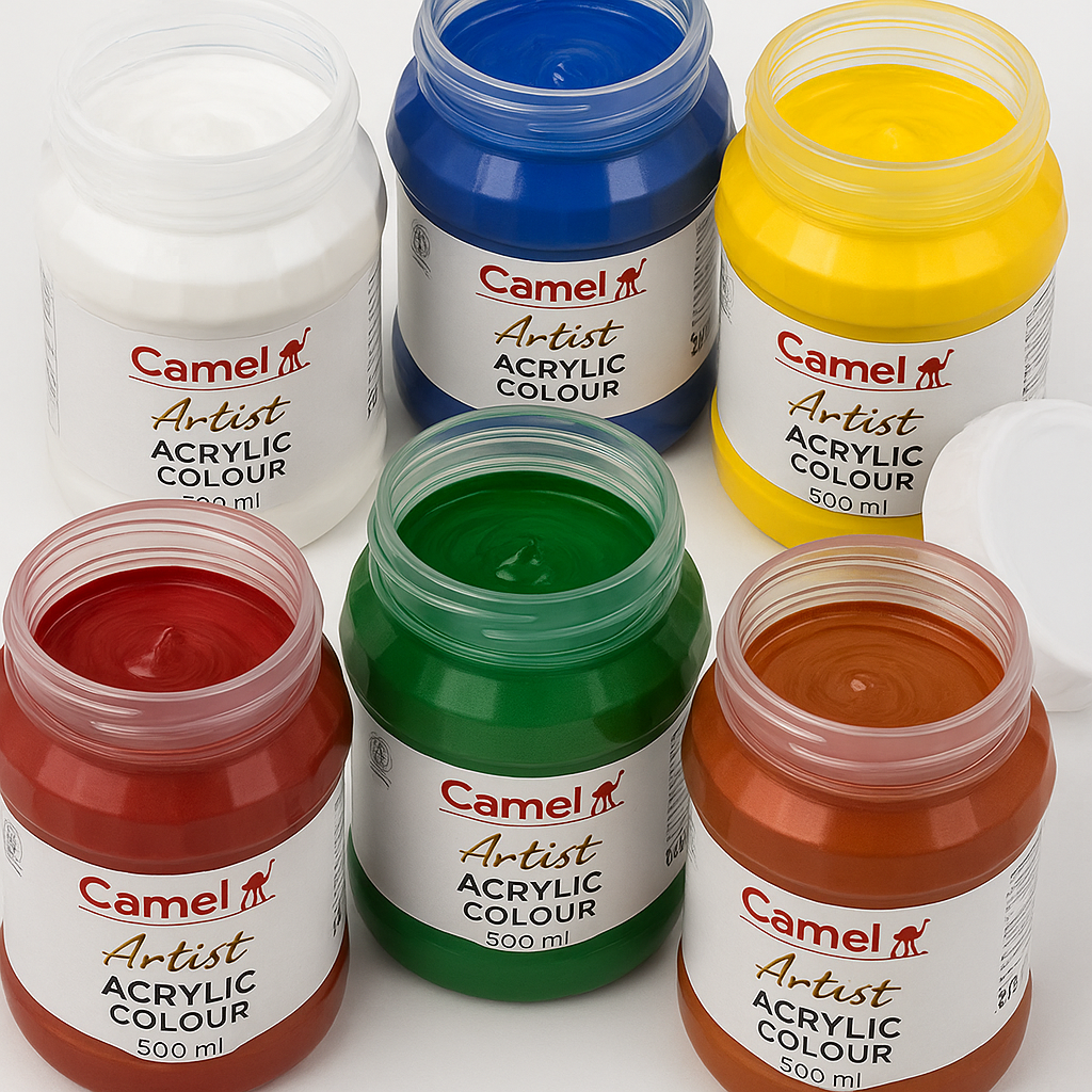 Camel Artist Acrylic Colours (individual tube of 500ml)