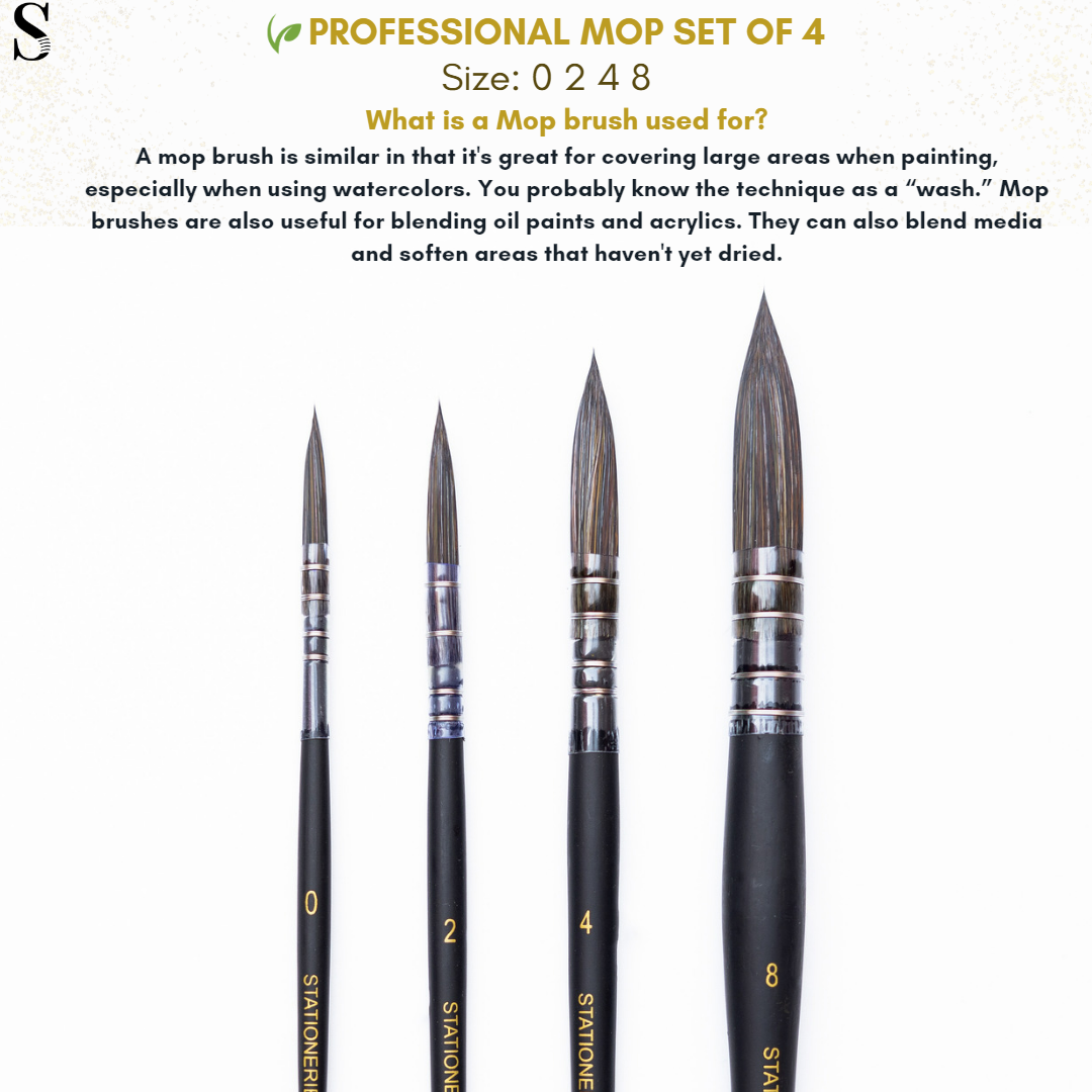Stationerie Professional Mop Set Of 4 Vegan Matte Edition