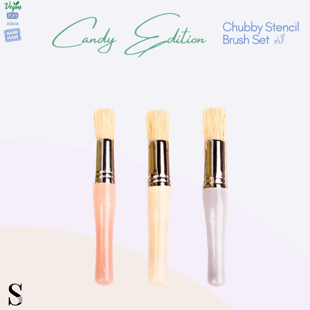 Stationerie Chubby Stencil Brush Set Of 3