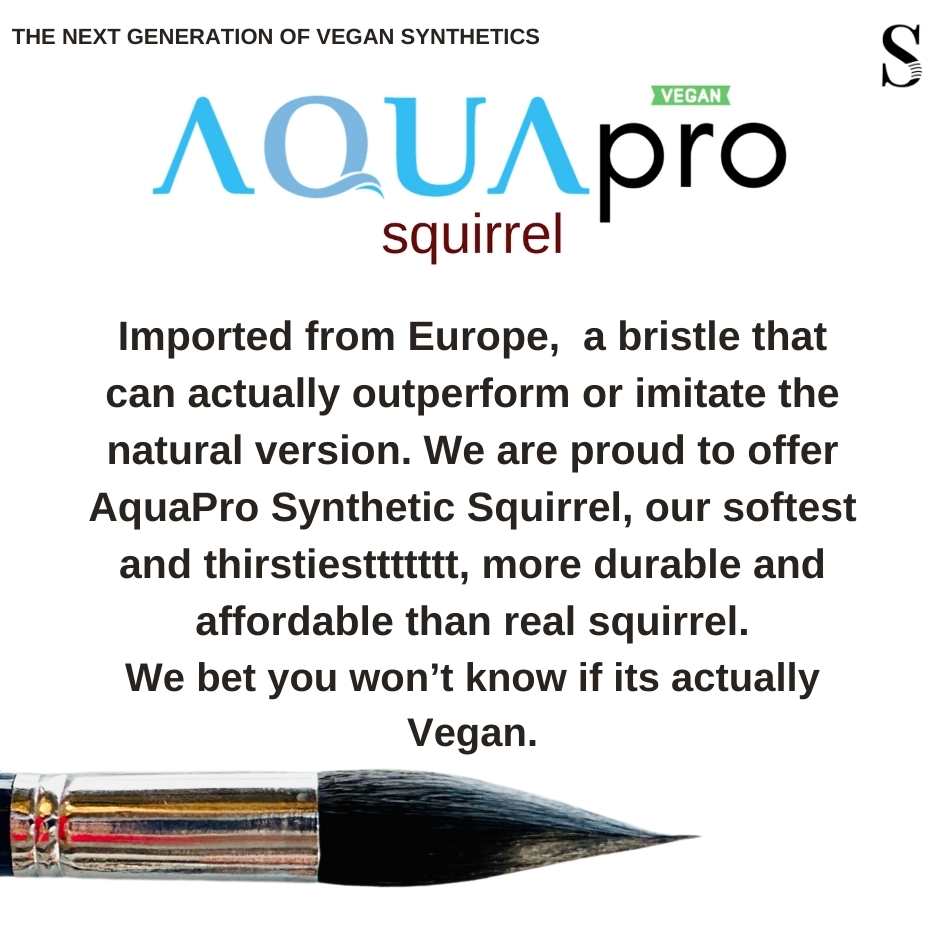 Stationerie Hake Brush 3'' Pure Synthetic Squirrel (Now In Matte Black)