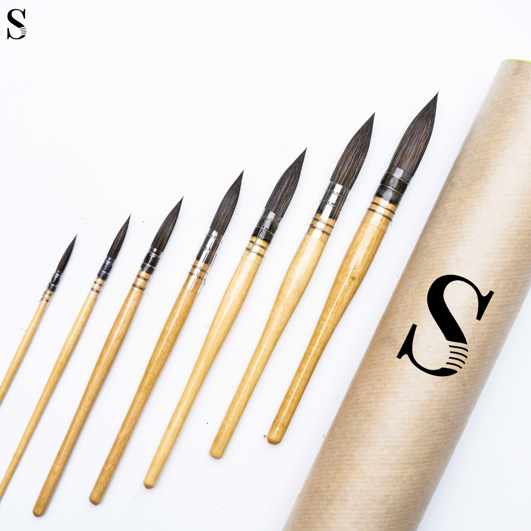 Stationerie Mop Brush Set Of 7 (Brush Holder Free)