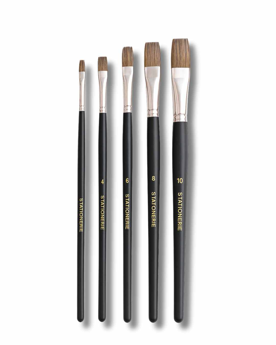 Stationerie Flat Brush Set Of 5 Velour Mix Media