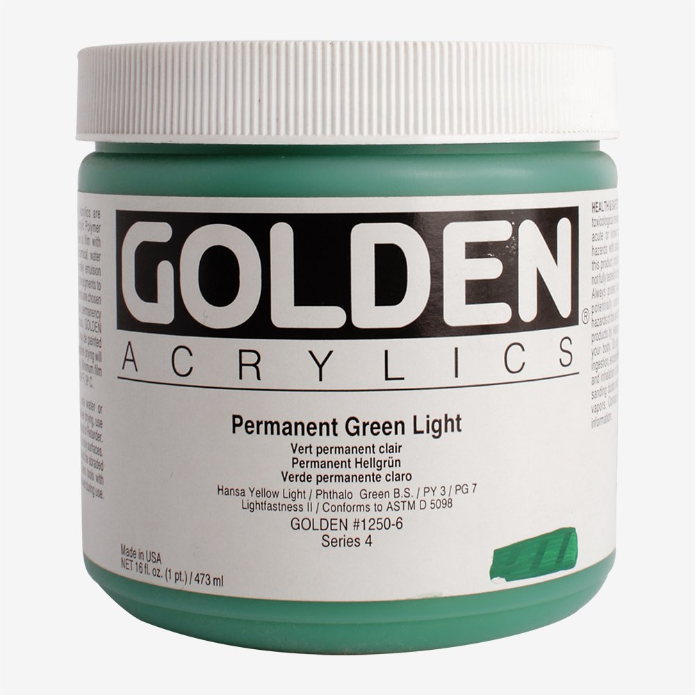 Golden Heavy Body Acrylic Colour 237 ml - Permanent Green Light