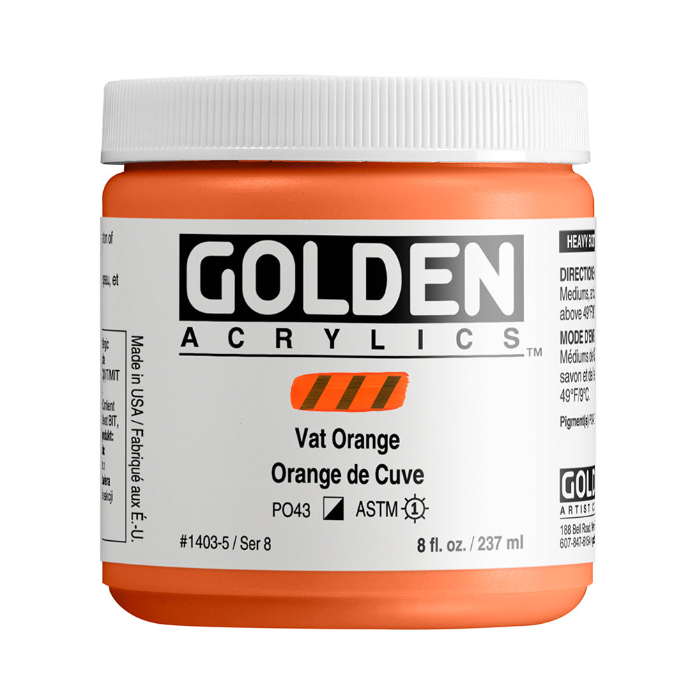 Golden Heavy Body Acrylic Colour 237 ml - Vat Orange