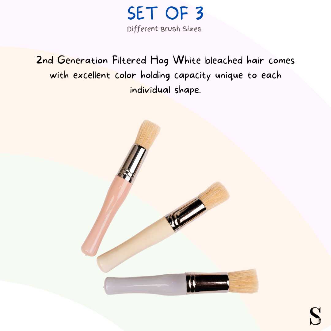Stationerie Chubby Stencil Brush Set Of 3