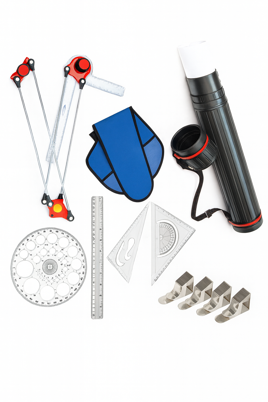 Mini Drafter for Engineering Drawing for Students, Architect, Artist Contains Mini Drafter, Sheet Container, Procircle Set Square and Clips