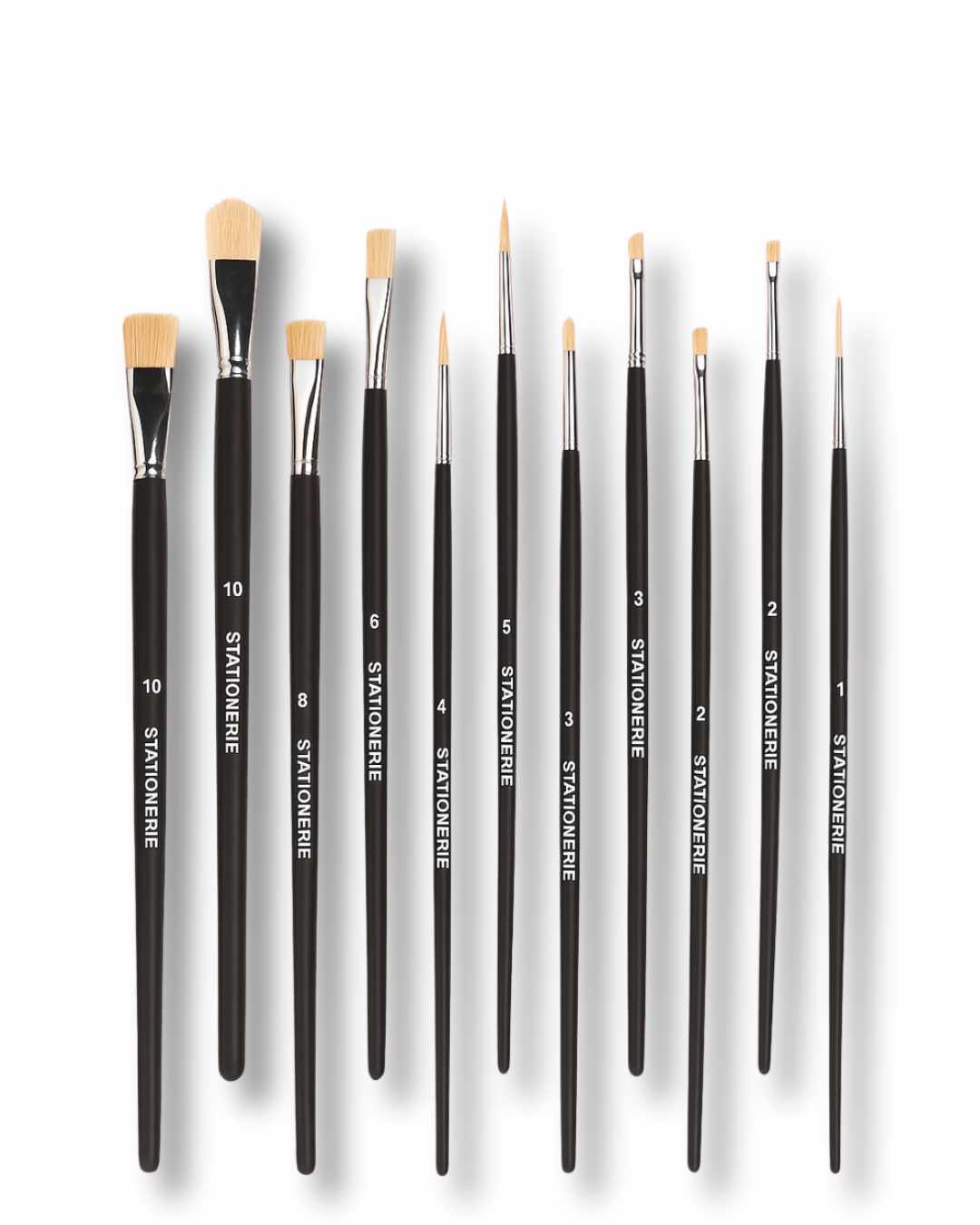 Stationerie Mix Brush Set Of 11 Chungking Hog White